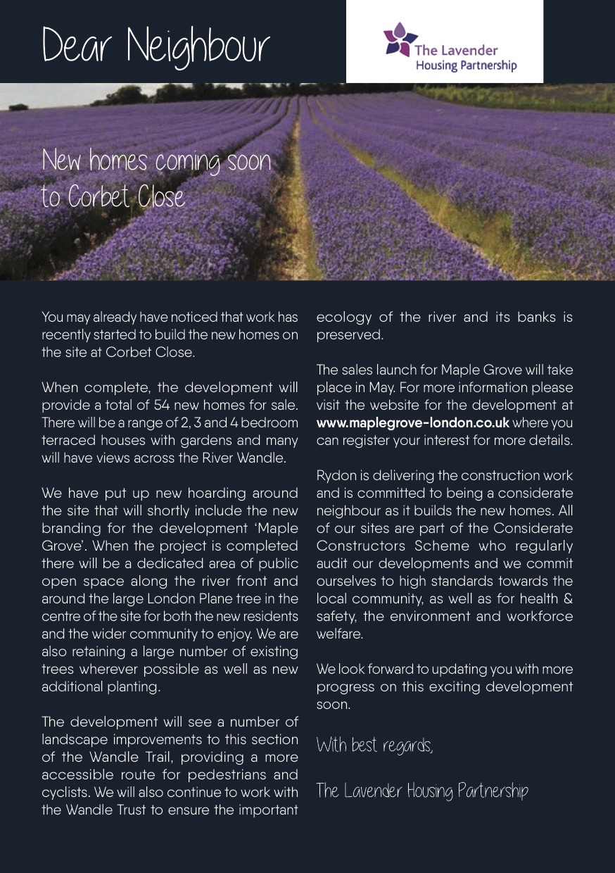 Lavender Housing Partnership newsletter - May 2017